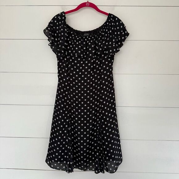 Tahari Women’s 8 Polka Dot Black Dress - Picture 1 of 5